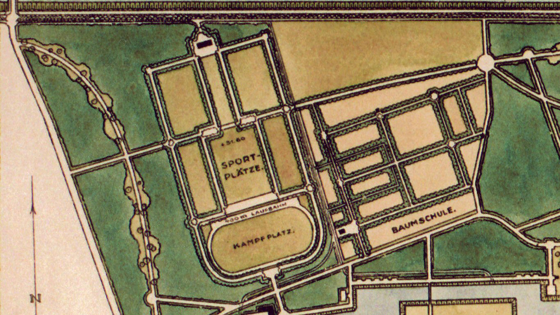 Sportanlage im Volkspark Jungfernheide, Entwurf von 1924